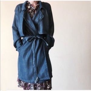 Cloth and stone chambray trench jacket size small